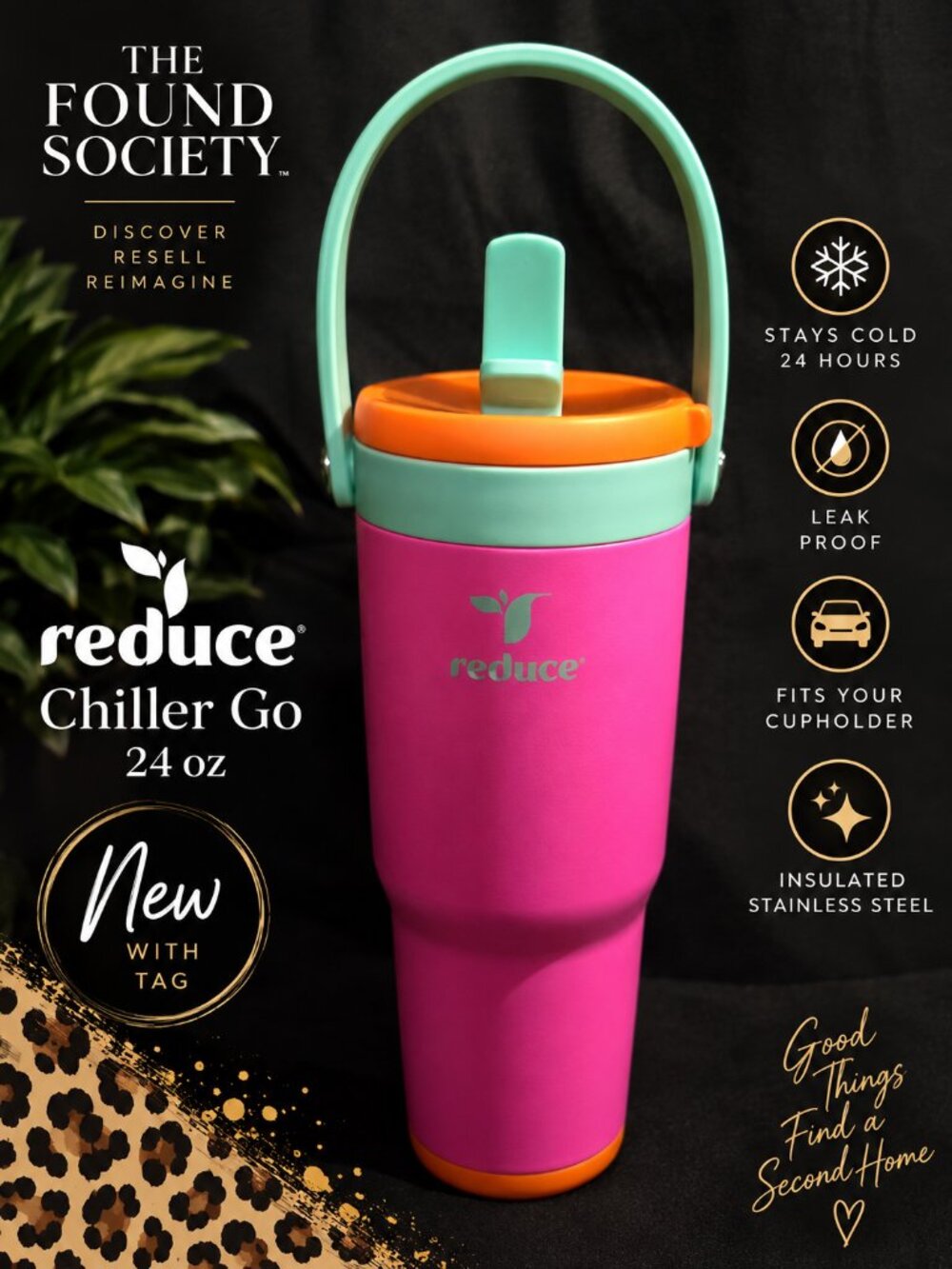 NEW Reduce Chiller Go 24 oz Jelly Jam Insulated Tumbler Leak Proof